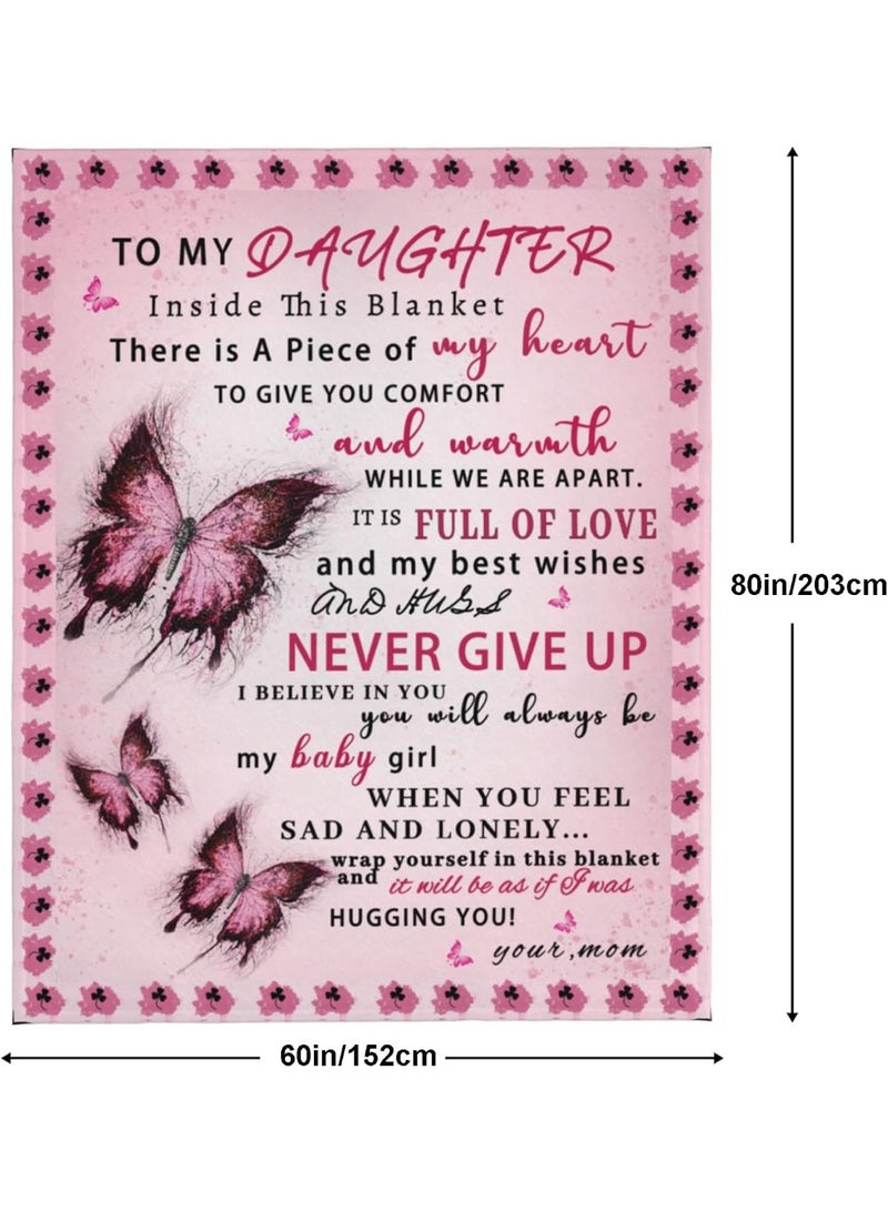 Daughter Gifts for Christmas, Daughters Birthday Gifts from Mom, Gift for Daughter from Mom Birthday, Mothers Day, Daughters Blanket, 80"x60" - Image 1